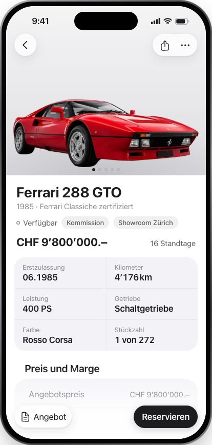 Fahrzeugdossier, iPhone, hell