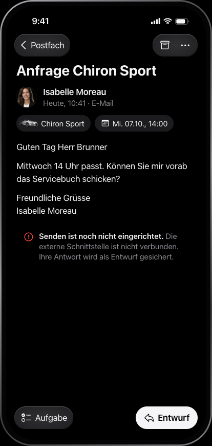 Postfach, iPhone, dunkel