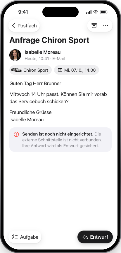 Postfach, iPhone, hell