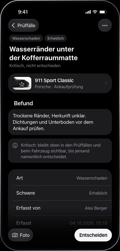 Prüffall, iPhone, dunkel