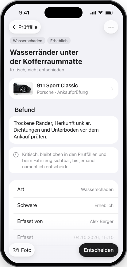 Prüffall, iPhone, hell