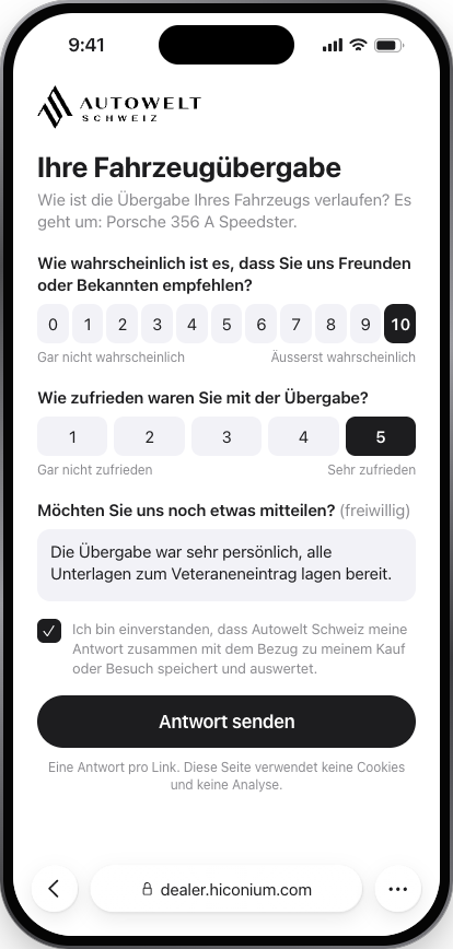 Kundenumfrage, iPhone, hell