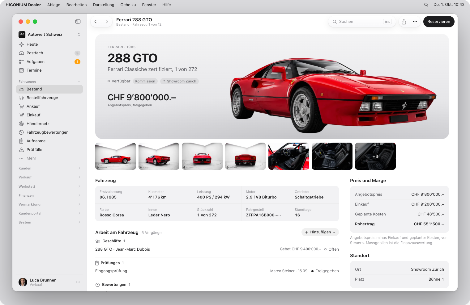 Fahrzeugdossier, macOS, hell