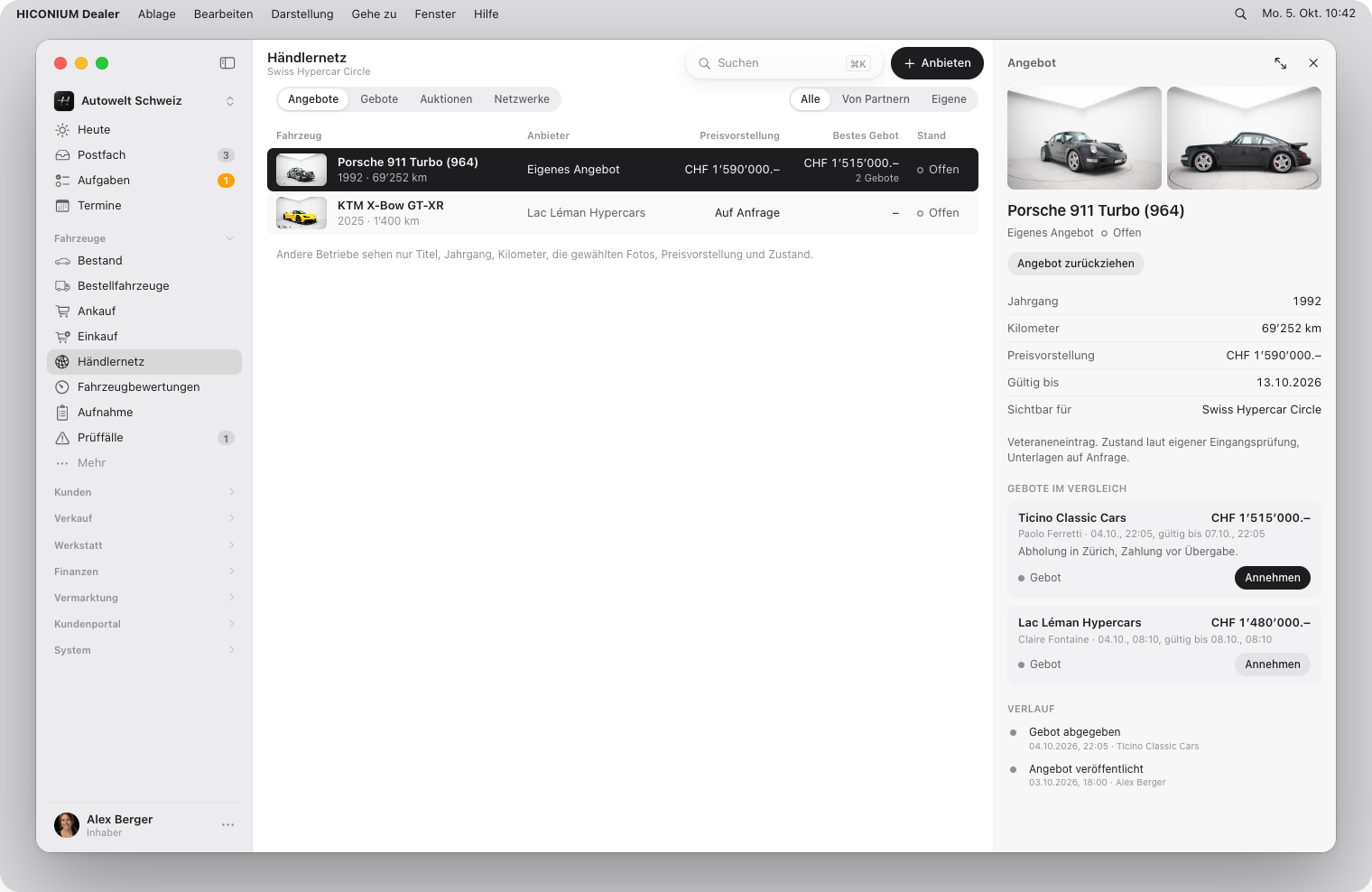 Händlernetz, macOS, hell