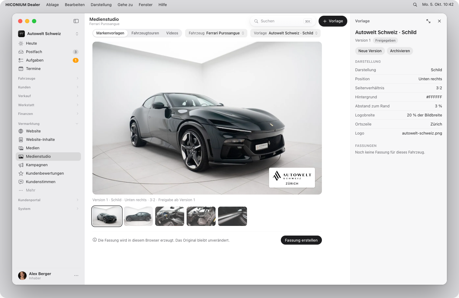 Medienstudio, macOS, hell