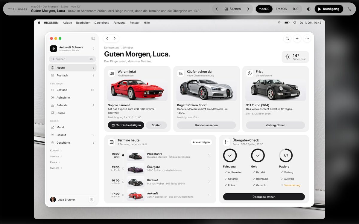 Klickbare Demo auf dem Mac